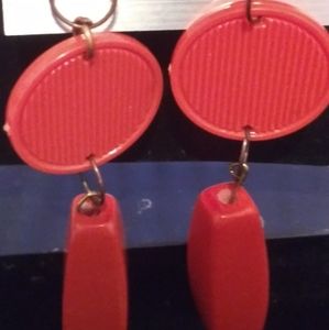 Orange Long Dangly Boho Style Earrings